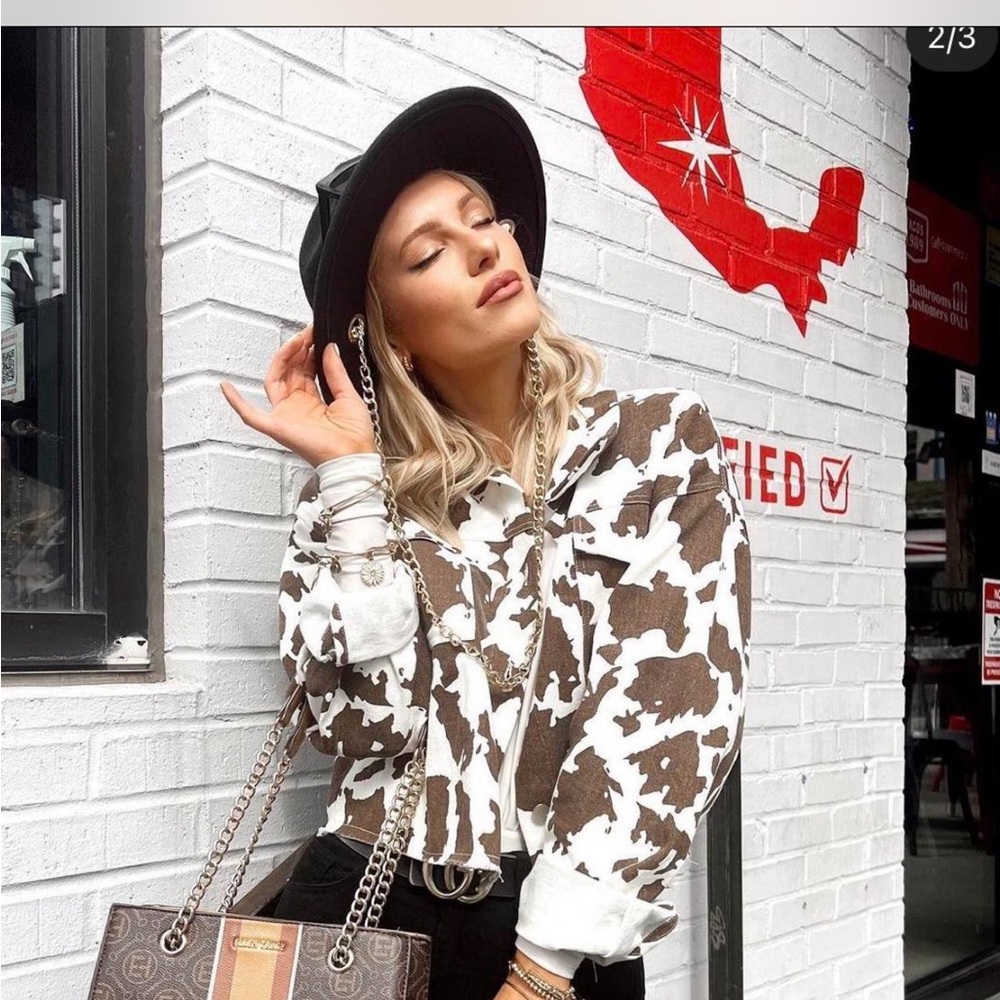 Kittenish Cow Print Jacket